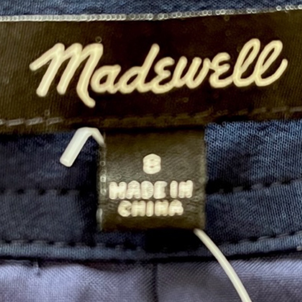 Madewell Navy Silk Cactus Flower Coastal Cowgirl Preppy Midi Skirt NWT - Picture 4 of 10
